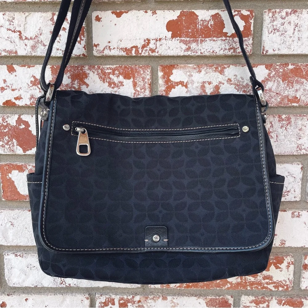 Fossil | Marlow Crossbody Black Canvas Messenger Laptop Bag Purse